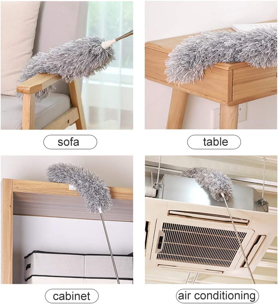 VOLTURI Microfiber Feather Duster Bendable & Extendable Fan Cleaning Duster with 100 inches Expandable Pole Handle Washable Duster for High Ceiling Fans,Window Blinds, Furniture (Standard) - Image 9